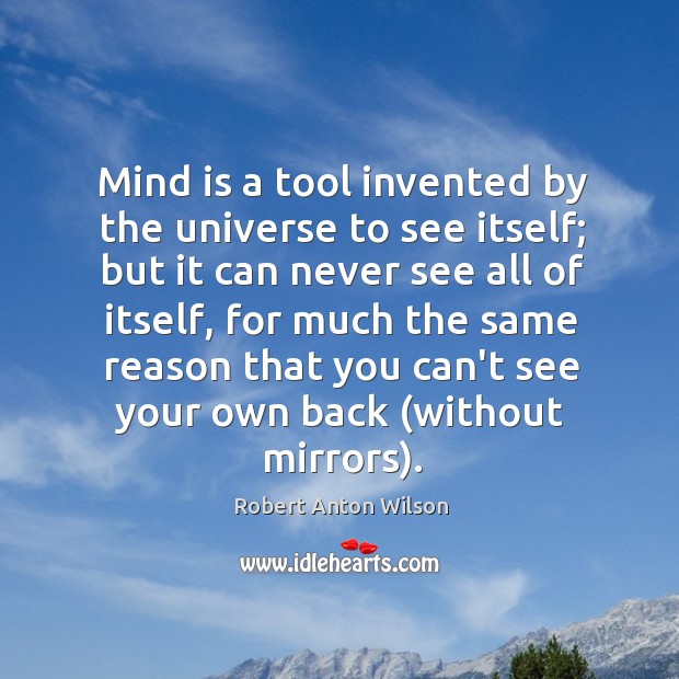 Mind is a tool invented by the universe to see itself; but Robert Anton Wilson Picture Quote