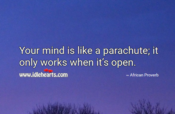 Your mind is like a parachute; Image