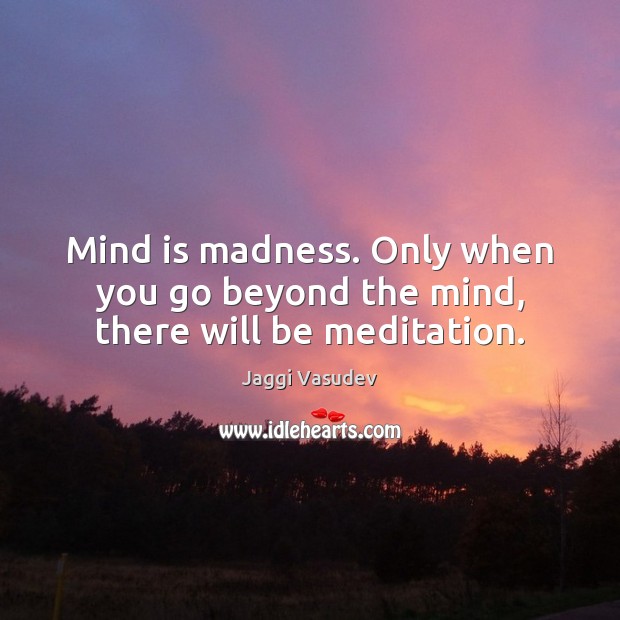 Mind is madness. Only when you go beyond the mind, there will be meditation. Image