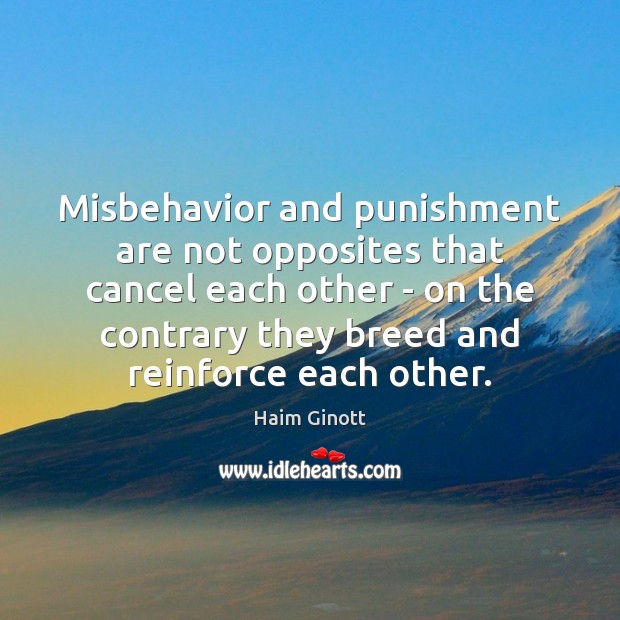 Misbehavior and punishment are not opposites that cancel each other – on Image