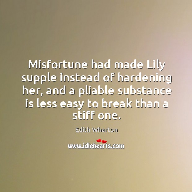Misfortune had made lily supple instead of hardening her, and a pliable substance is Image
