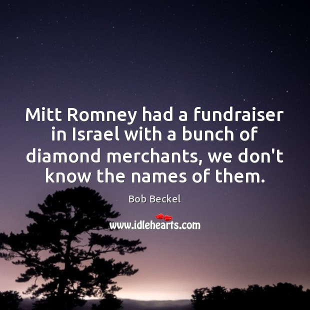 Mitt Romney had a fundraiser in Israel with a bunch of diamond Image