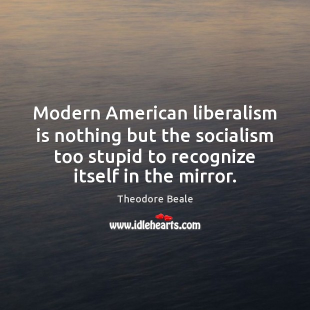 Modern American liberalism is nothing but the socialism too stupid to recognize Theodore Beale Picture Quote