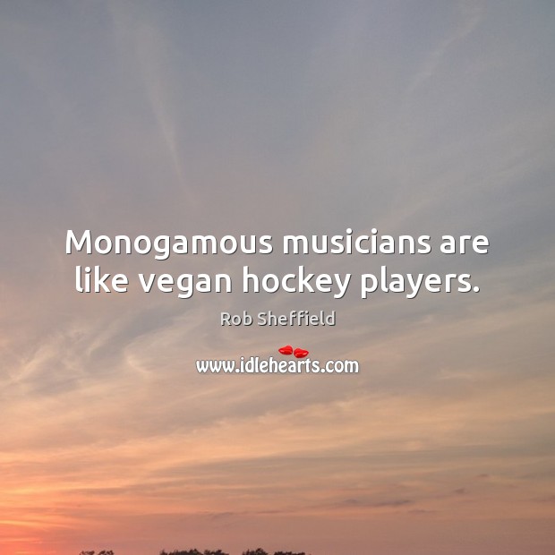 Monogamous musicians are like vegan hockey players. Image