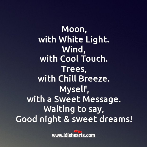 Moon with white light Good Night Messages Image