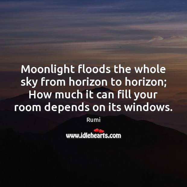 Moonlight floods the whole sky from horizon to horizon; How much it Image