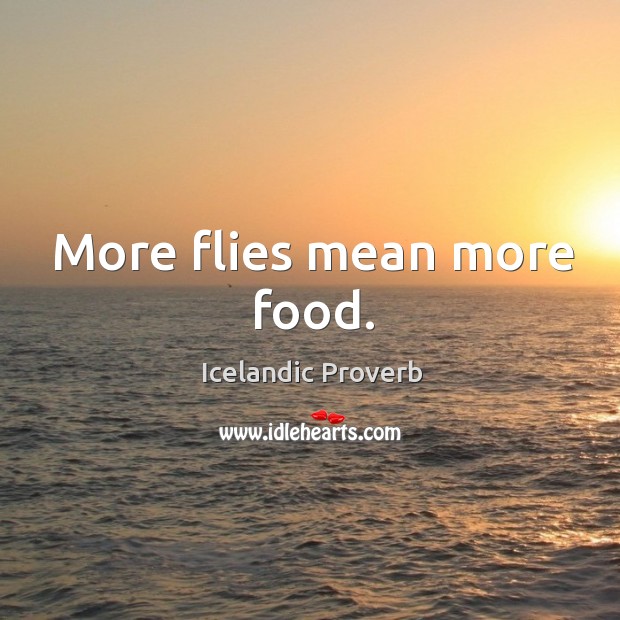 More flies mean more food. Icelandic Proverbs Image