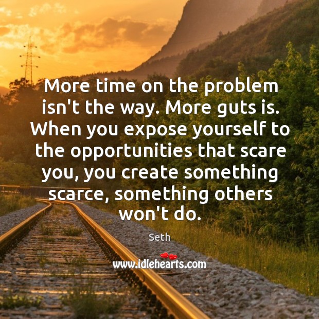 More time on the problem isn’t the way. More guts is. When Seth Picture Quote