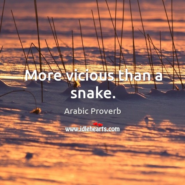 More vicious than a snake. Arabic Proverbs Image