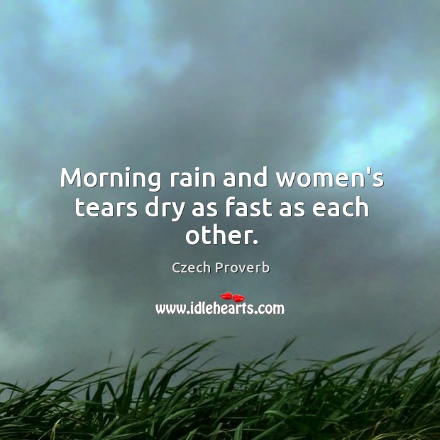 Morning rain and women’s tears dry as fast as each other. Czech Proverbs Image