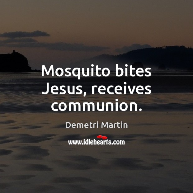 Mosquito bites Jesus, receives communion. Demetri Martin Picture Quote