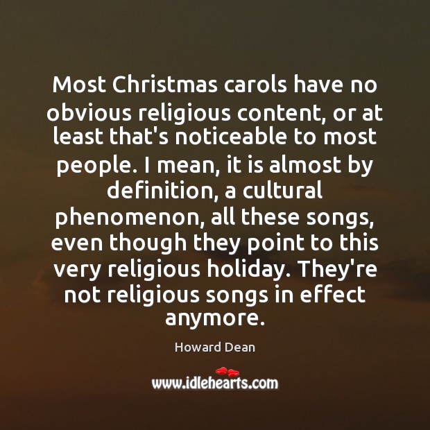 Most Christmas carols have no obvious religious content, or at least that’s Image