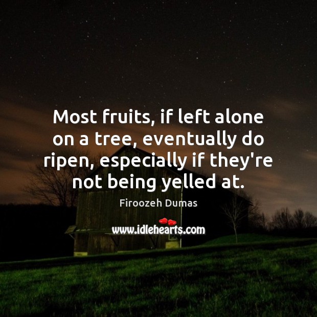 Most fruits, if left alone on a tree, eventually do ripen, especially Firoozeh Dumas Picture Quote