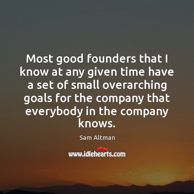 Most good founders that I know at any given time have a Sam Altman Picture Quote