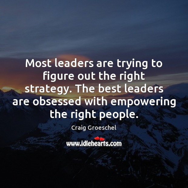 Most leaders are trying to figure out the right strategy. The best Image
