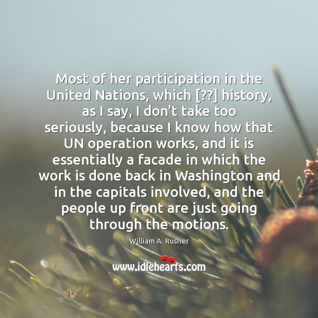 Most of her participation in the United Nations, which [??] history, as I Image