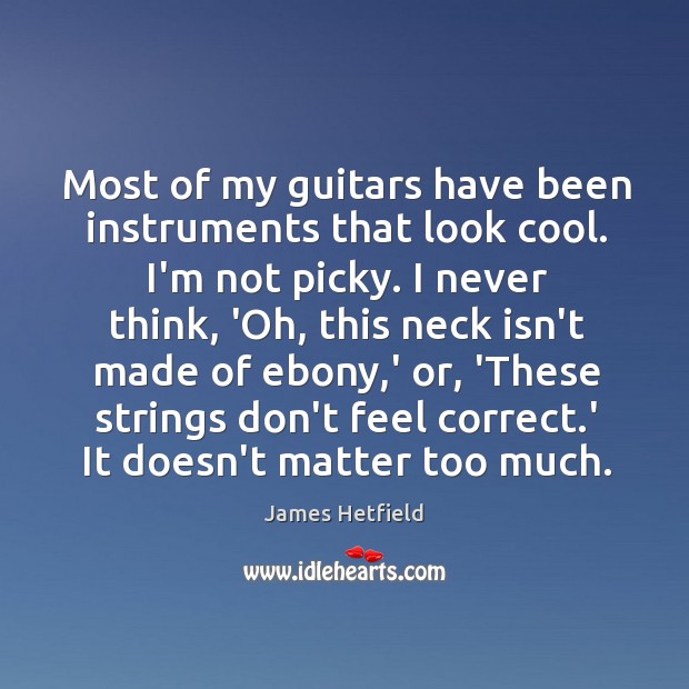 Most of my guitars have been instruments that look cool. I’m not James Hetfield Picture Quote