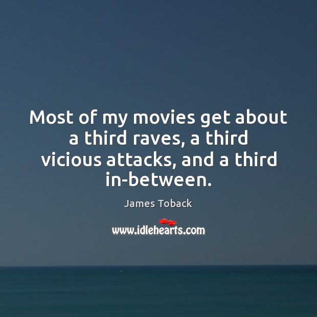 Most of my movies get about a third raves, a third vicious James Toback Picture Quote