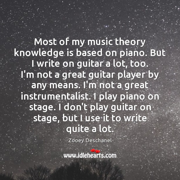 Most of my music theory knowledge is based on piano. But I Knowledge Quotes Image