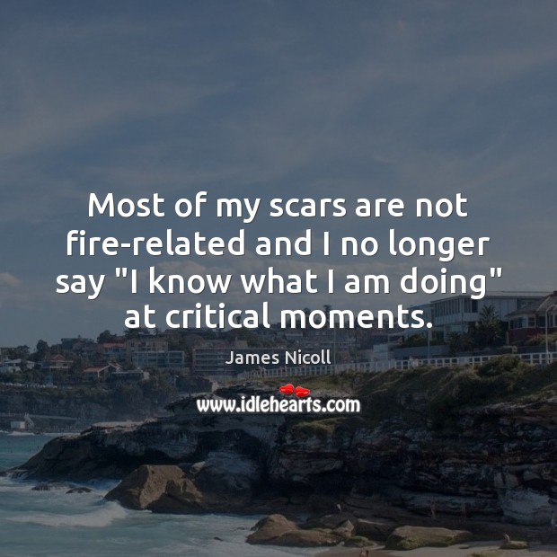 Most of my scars are not fire-related and I no longer say “ James Nicoll Picture Quote
