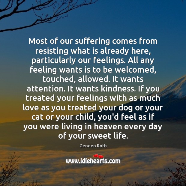 Most of our suffering comes from resisting what is already here, particularly Image