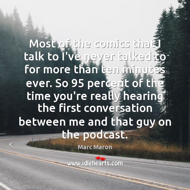 Most of the comics that I talk to I’ve never talked to Marc Maron Picture Quote