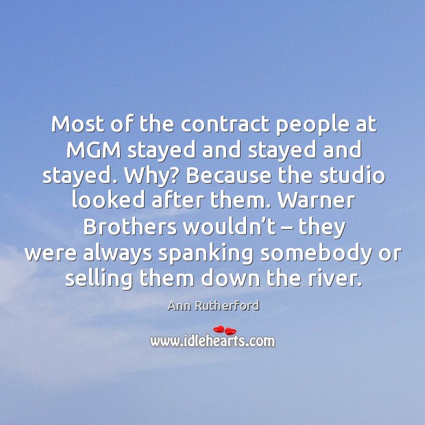 Most of the contract people at mgm stayed and stayed and stayed. Why? Image