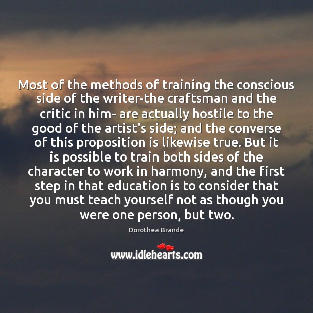 Most of the methods of training the conscious side of the writer-the Image