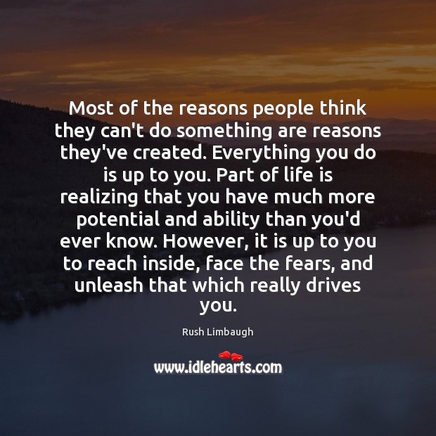 Most of the reasons people think they can’t do something are reasons Image