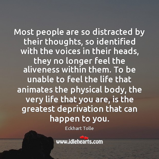 Most people are so distracted by their thoughts, so identified with the Image
