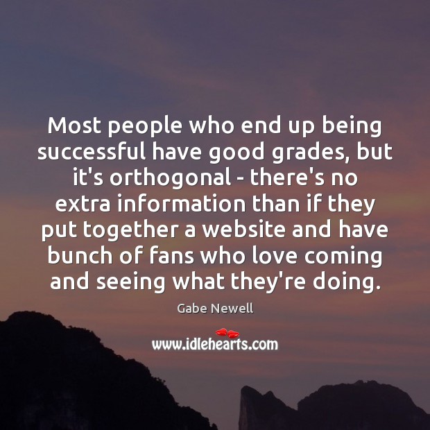 Most people who end up being successful have good grades, but it’s Being Successful Quotes Image
