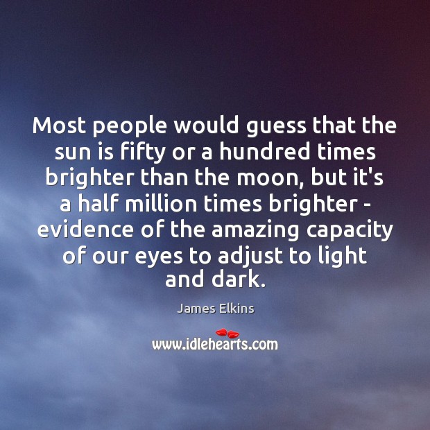 Most people would guess that the sun is fifty or a hundred Image