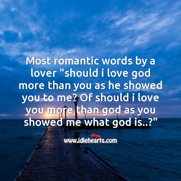 Most romantic words by a lover Image