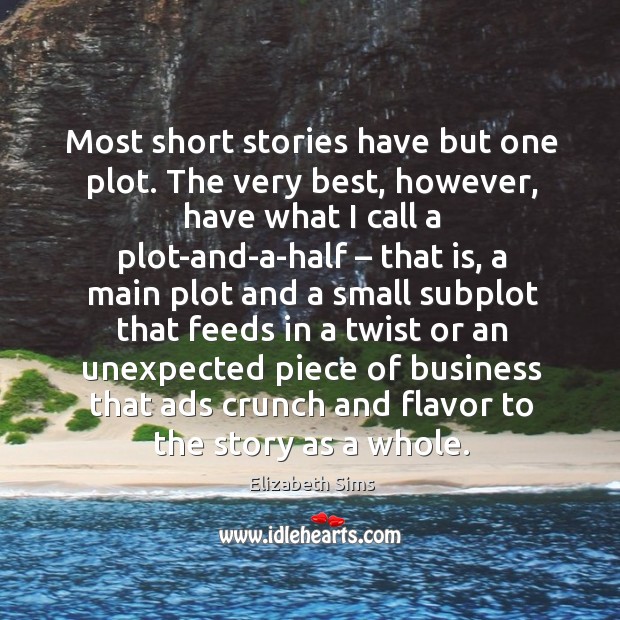 Most short stories have but one plot. The very best, however, have Elizabeth Sims Picture Quote