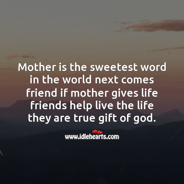 Mother is the sweetest word in the world Image
