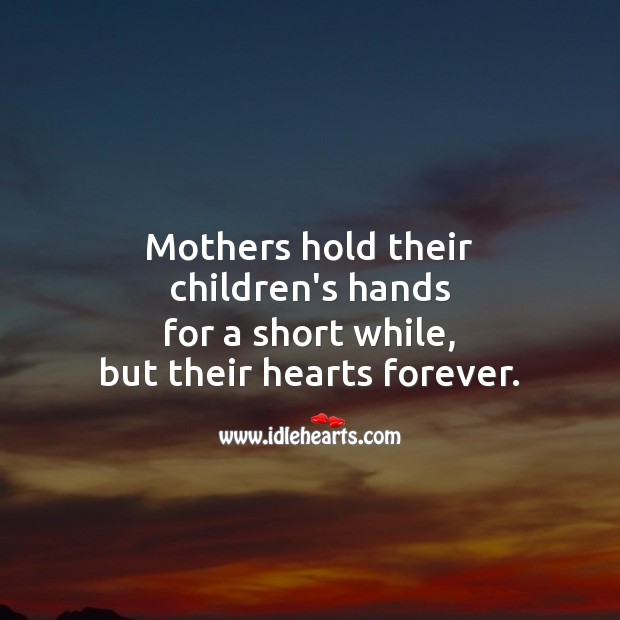 Mothers hold their  children’s hands Mother’s Day Messages Image