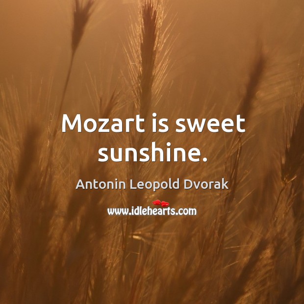 Mozart is sweet sunshine. Image