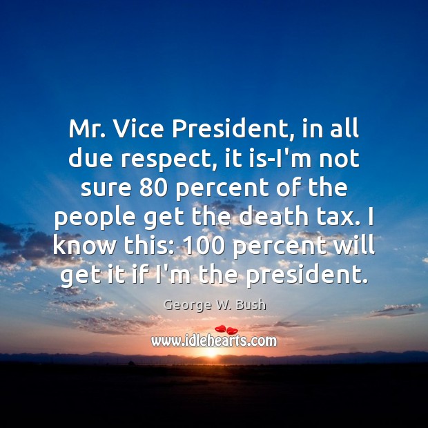 Mr. Vice President, in all due respect, it is-I’m not sure 80 percent Image
