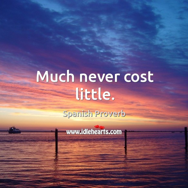 Much never cost little. Image