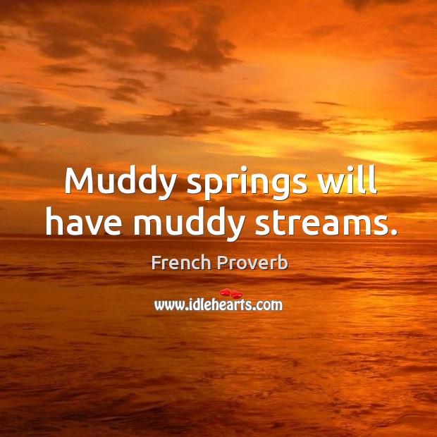 Muddy springs will have muddy streams. French Proverbs Image