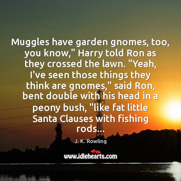 Muggles have garden gnomes, too, you know,” Harry told Ron as they Image