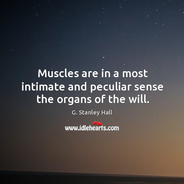 Muscles are in a most intimate and peculiar sense the organs of the will. 