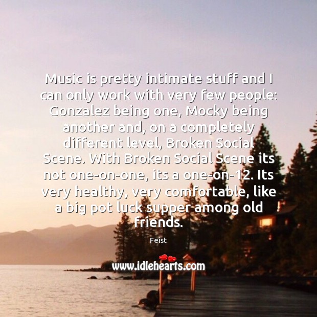 Music is pretty intimate stuff and I can only work with very Feist Picture Quote