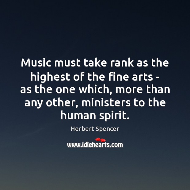 Music must take rank as the highest of the fine arts – Image