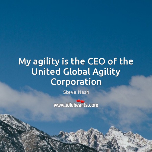 My agility is the CEO of the United Global Agility Corporation Steve Nash Picture Quote