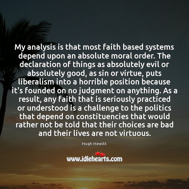 My analysis is that most faith based systems depend upon an absolute Image