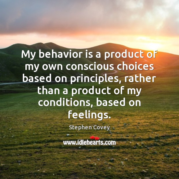 My behavior is a product of my own conscious choices based on Image