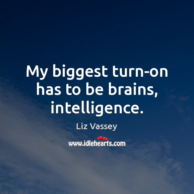 My biggest turn-on has to be brains, intelligence. Image