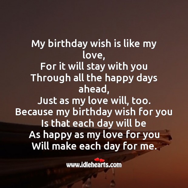My birthday wish is like my love Image