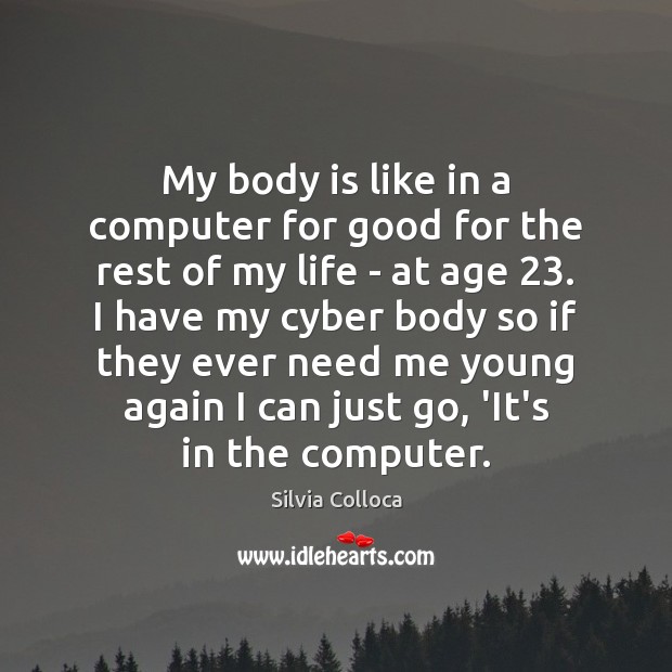 My body is like in a computer for good for the rest Silvia Colloca Picture Quote